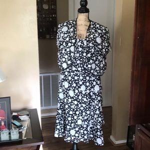 Black and white polka dot dress and jacket
